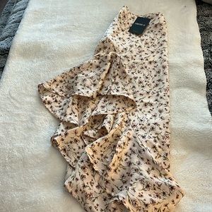 Long silk skirt with a side slit